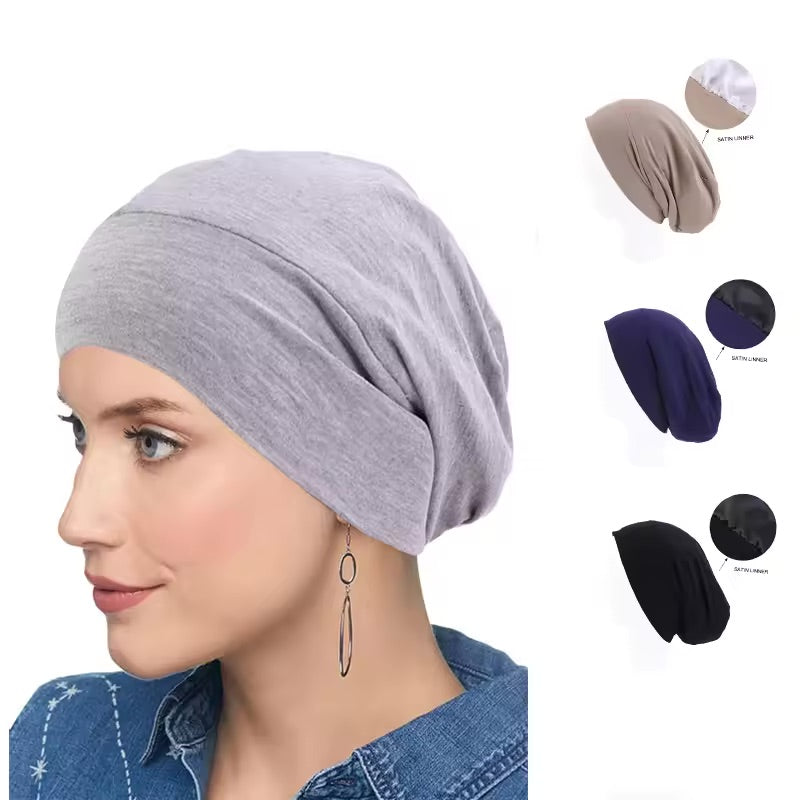 BreezeEase Solid Satin-Lined Beanie